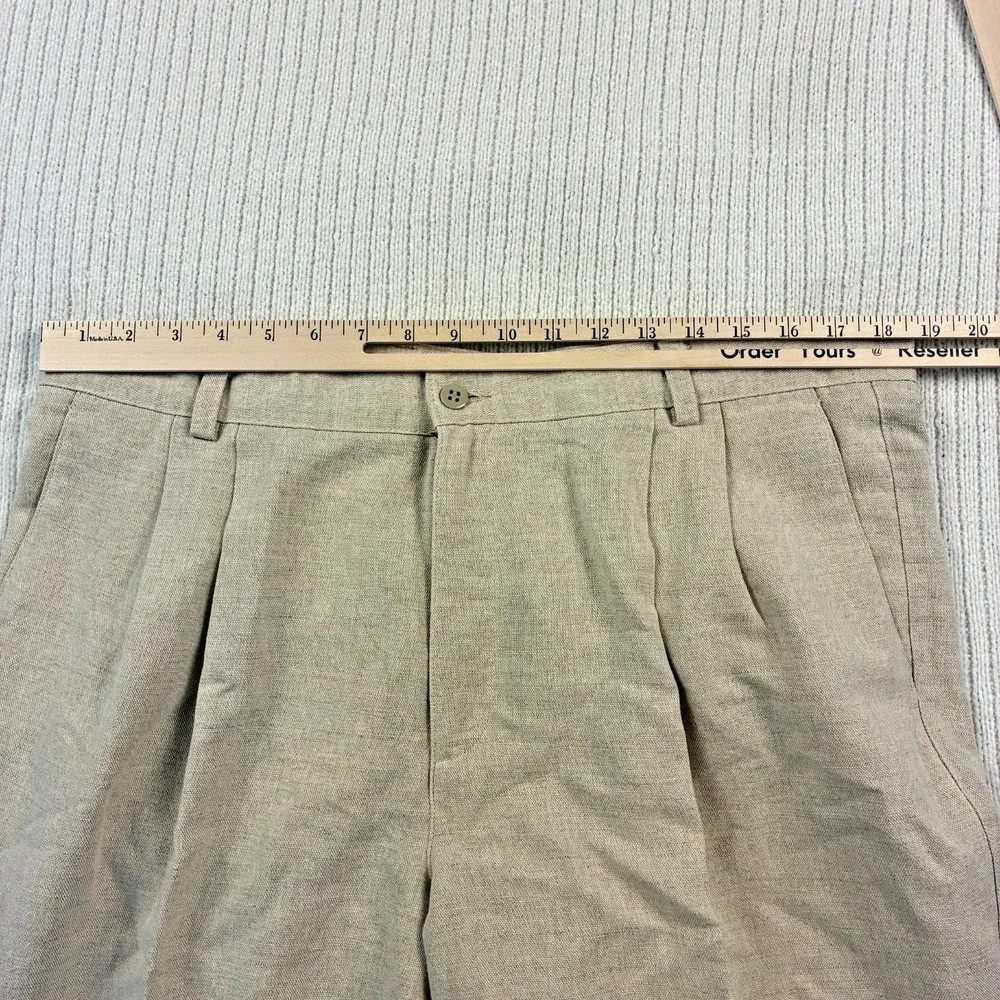 Dockers VTG Linen Cotton Blend Khakis Pants Pleated 37 x 29 (Tagged 38 x 30) 90s
